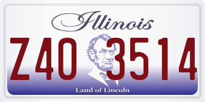 IL license plate Z403514