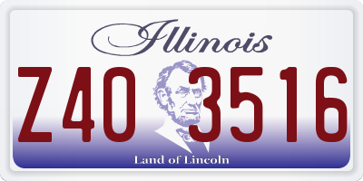IL license plate Z403516