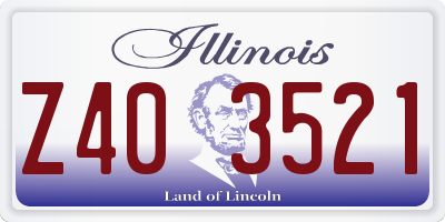 IL license plate Z403521