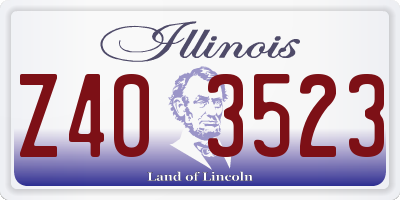 IL license plate Z403523