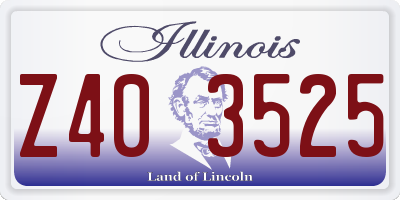 IL license plate Z403525