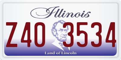 IL license plate Z403534