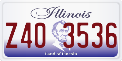 IL license plate Z403536