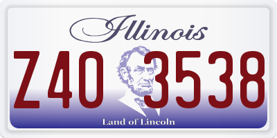 IL license plate Z403538