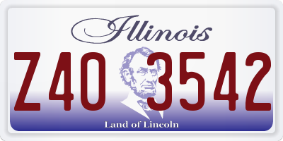 IL license plate Z403542