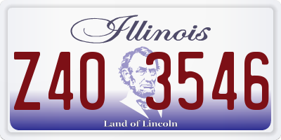 IL license plate Z403546