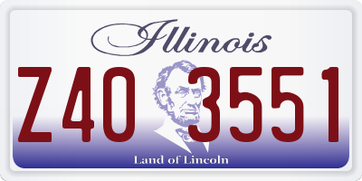 IL license plate Z403551