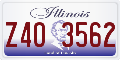 IL license plate Z403562