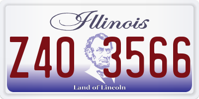 IL license plate Z403566
