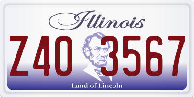 IL license plate Z403567