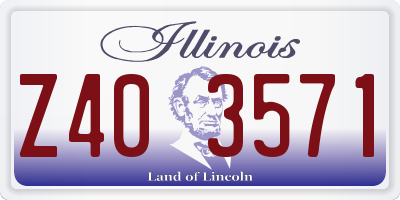 IL license plate Z403571