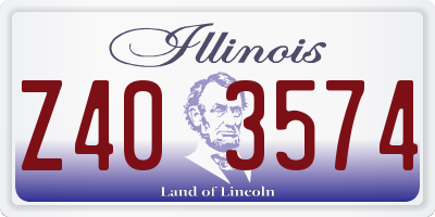 IL license plate Z403574