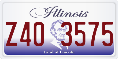 IL license plate Z403575