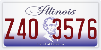 IL license plate Z403576