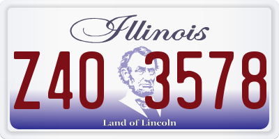 IL license plate Z403578