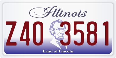 IL license plate Z403581