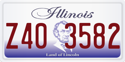 IL license plate Z403582