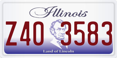 IL license plate Z403583