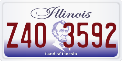 IL license plate Z403592