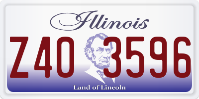 IL license plate Z403596