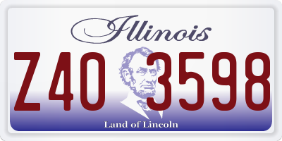 IL license plate Z403598