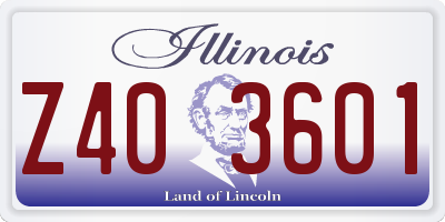 IL license plate Z403601