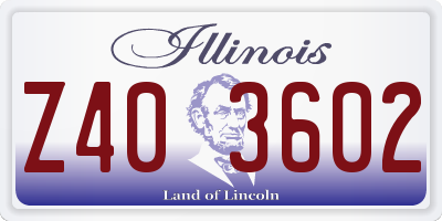 IL license plate Z403602