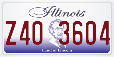 IL license plate Z403604