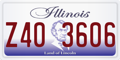 IL license plate Z403606