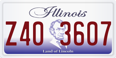 IL license plate Z403607