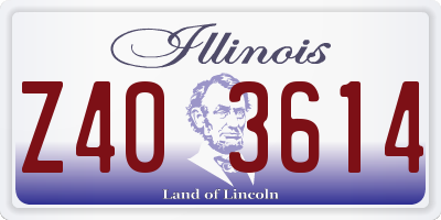 IL license plate Z403614