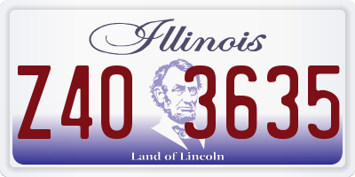 IL license plate Z403635