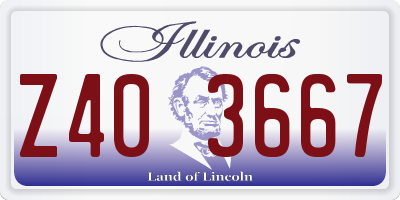IL license plate Z403667