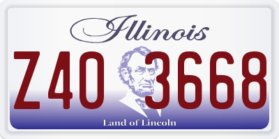 IL license plate Z403668
