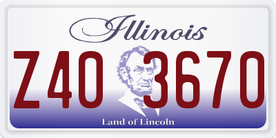 IL license plate Z403670