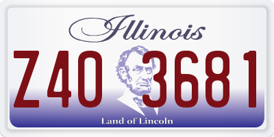 IL license plate Z403681