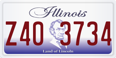 IL license plate Z403734