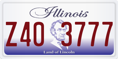 IL license plate Z403777