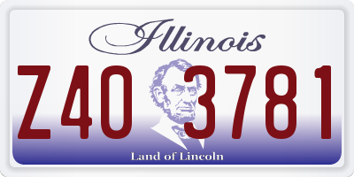 IL license plate Z403781