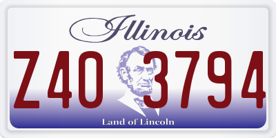 IL license plate Z403794
