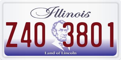 IL license plate Z403801