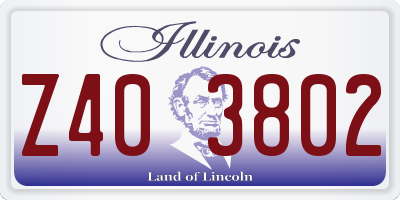 IL license plate Z403802