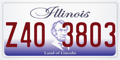 IL license plate Z403803