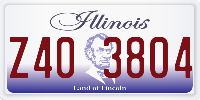 IL license plate Z403804