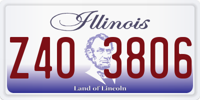IL license plate Z403806