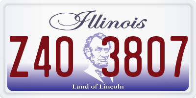 IL license plate Z403807