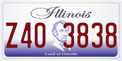 IL license plate Z403838