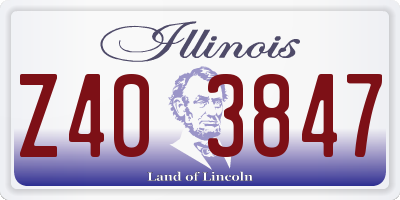 IL license plate Z403847