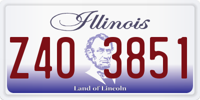 IL license plate Z403851