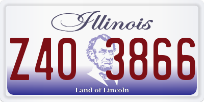 IL license plate Z403866